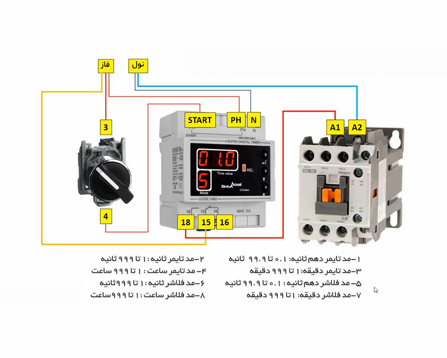 نصب تایمر دیجیتال شیوا امواج + آموزش تنظیم تایمر