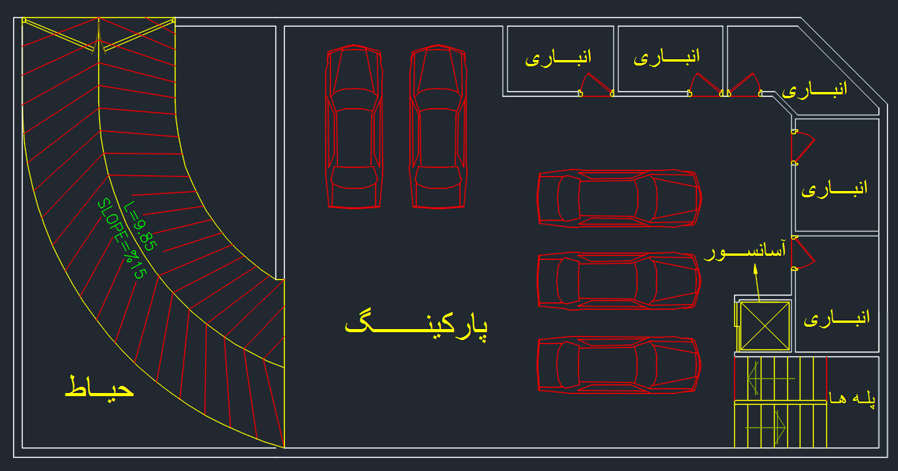 طراحی پلان روشنایی پارکینگ