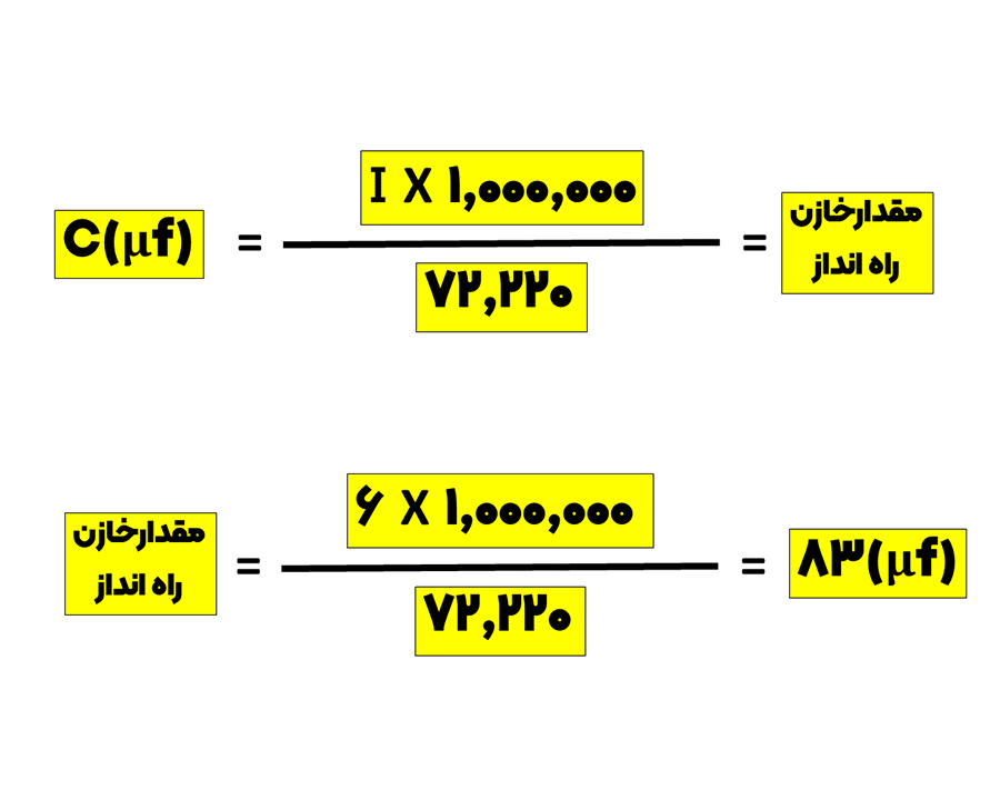روش محاسبه خازن در موتور تکفاز ( خازن راه انداز و دائم کار)